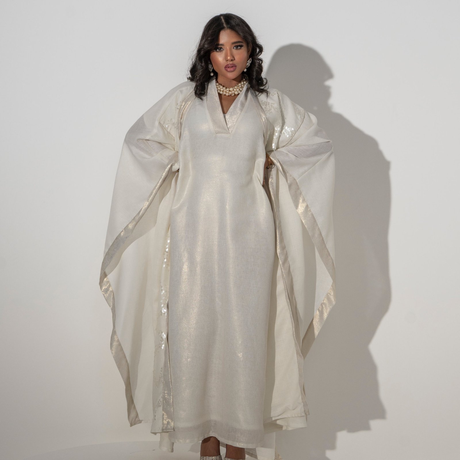 Elegant Kaftan Set with Crystal Details