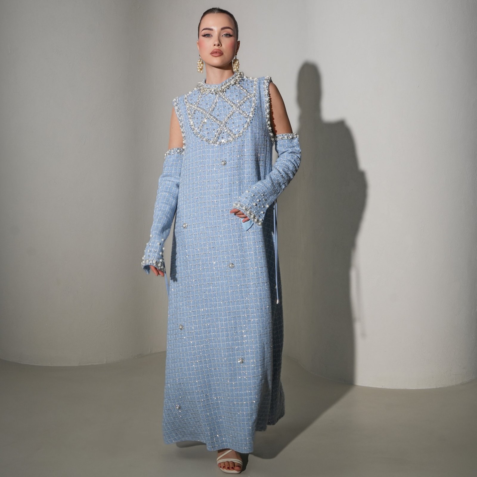 Crystal Elegance High Neck Dress