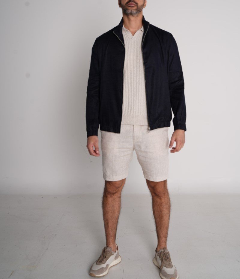 Midnight Linen Bomber